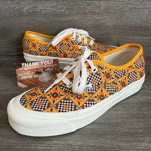 Vans Authentic 44 Dx Anaheim Factory Tile Check Yellow Size 7.5 Women's NWOB